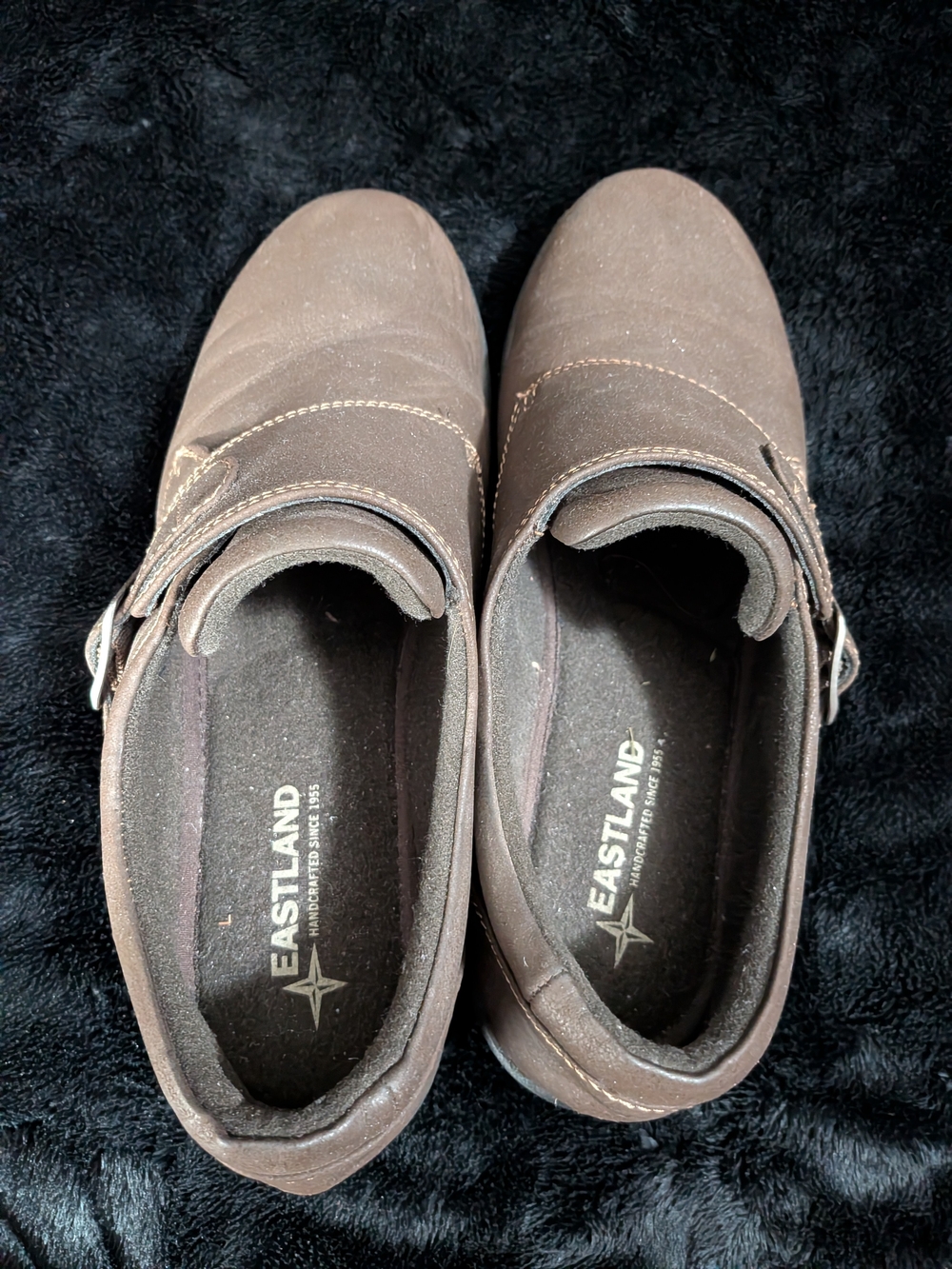 Eastland Women's Dark Brown Suede-Look Slip-On Loafers
